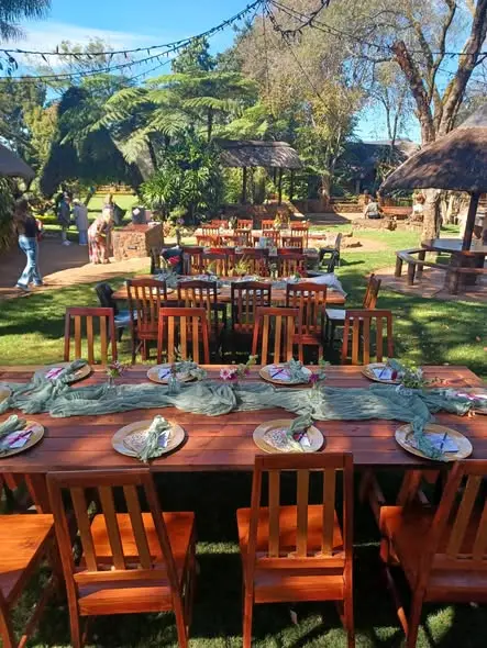 Long tables under the trees