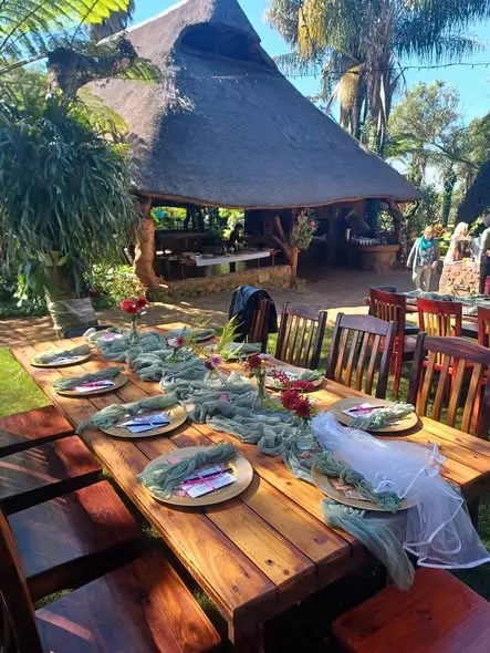 A long table on the lawn