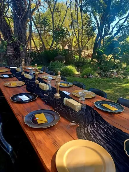 Dinner tables on the lawn